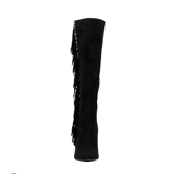 Womens Tall Mazikeen Boots Black Size 9.5 Western Inspired Fringe msrp $109. NEW - Picture 2 of 5